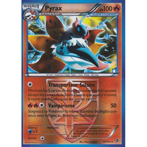 Carte Pokemon - Pyrax - 13/101 - 100 Pv - Holo Reverse - Explosion Plasma - Version Francaise -