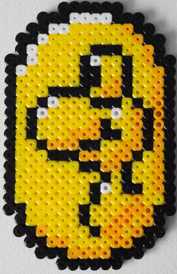 Pixel Art : Oeuf de Yoshi dans Mario avec des perles à repasser Hama