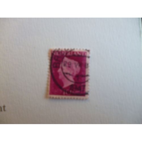 Timbre "Nederland :La Reine 10 C ; Tampon De 1947."