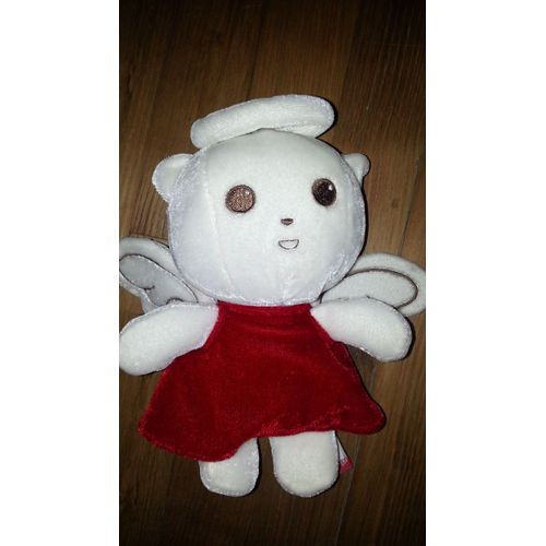 Petit Doudou Chat Ange Orchestra Blanc Robe Rouge