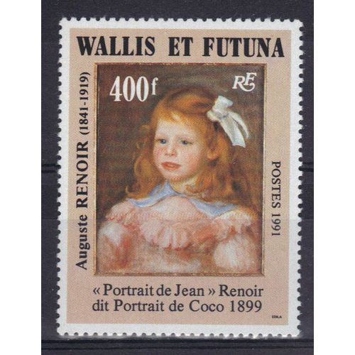 Wallis Et Futuna 1991 : 150è Anniversaire De La Naissance Du Peintre Auguste Renoir (1841-1919) : Oeuvre De L'artiste : "Portrait De Jean "Renoir", Dit Portrait De Coco (1899) - Timbre 400 F. Neuf **