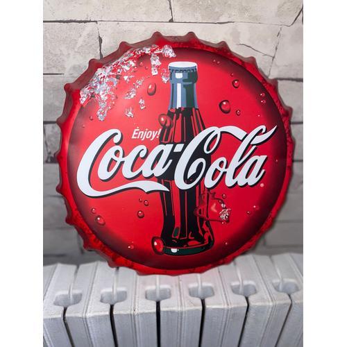 Capsule décoration « Coca-Cola » - Tôle - Diamètre 34 cm - BE