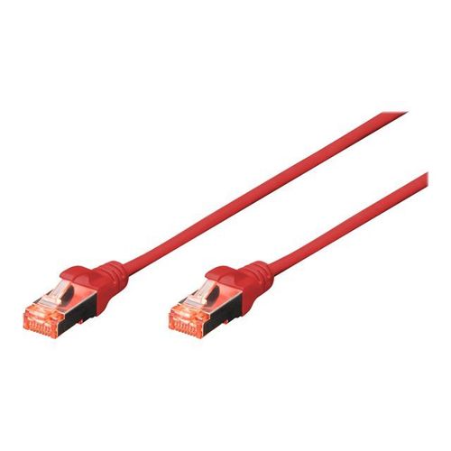 DIGITUS Professional - Cordon de raccordement - RJ-45 (M) pour RJ-45 (M) - 1 m - SFTP - CAT 6 - démarré, sans halogène, sans crochet - rouge, RAL 3020