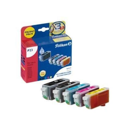 Pelikan Promo Pack P23 - Pack de 4 - noir, jaune, cyan, magenta - réservoir d'encre (équivalent à : Canon PGI-525BK, Canon CLI-526BK, Canon CLI-526C, Canon CLI-526M, Canon CLI-526Y ) - pour Canon...