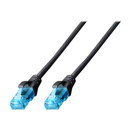 DIGITUS - Cordon de raccordement - RJ-45 (M) pour RJ-45 (M) - 3 m - UTP - CAT 5e - démarré, sans crochet - noir