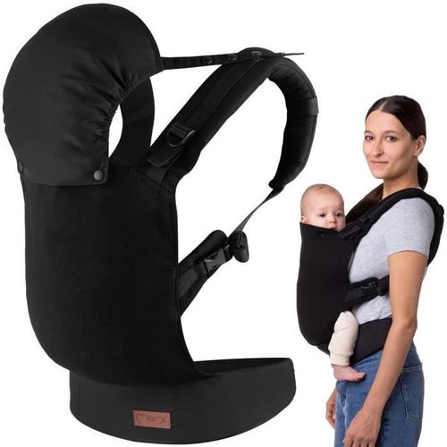 Momi Collet Porte-Bébé Ergonomique - Jusqu'à 20 Kg - Avant/Arrière - Hypoallergénique - Noir