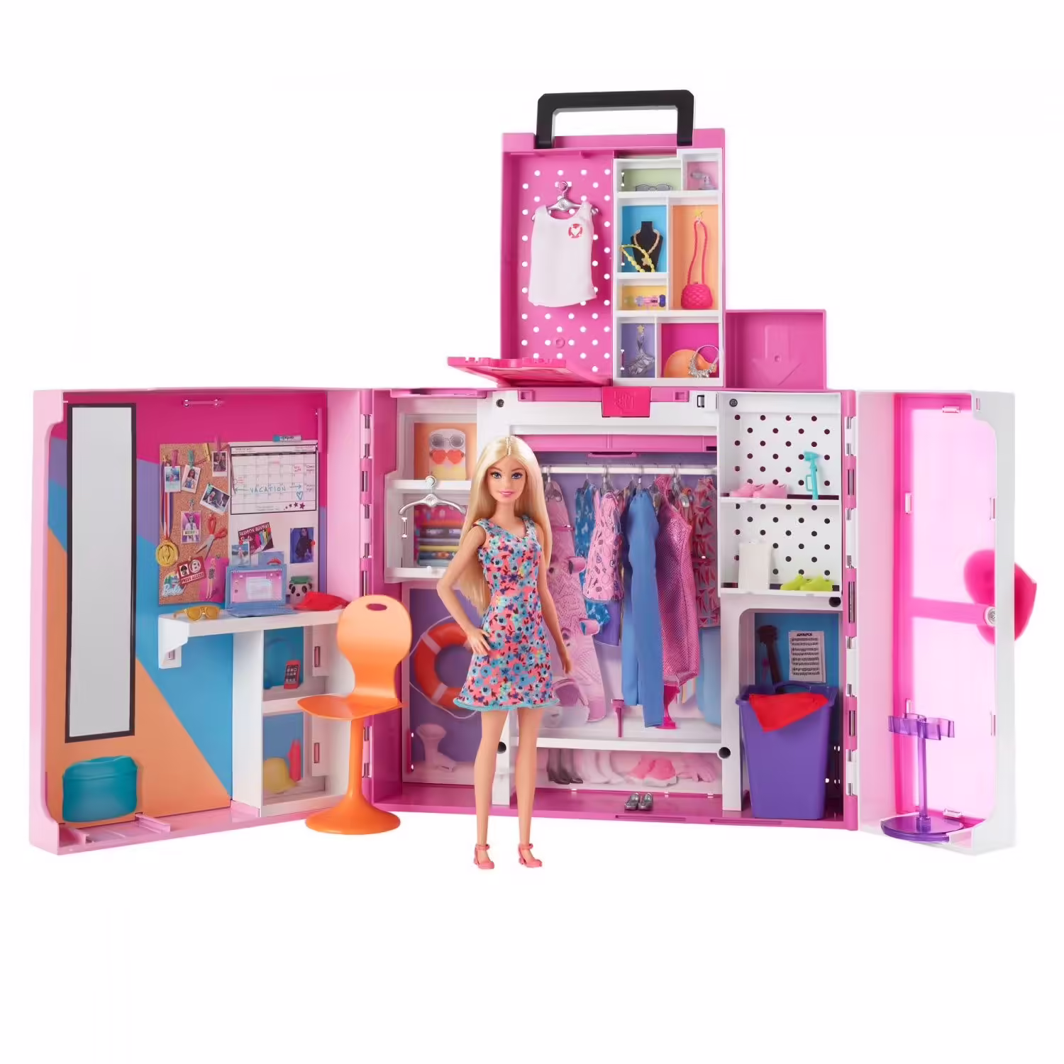 Fashionistas Barbie Poupée et Coffret Dressing Deluxe Poupée