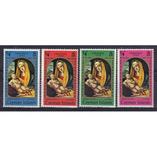 Iles Caïman 1969 Colonie Britannique : Noël : Tableaux : "La Vierge Et L'enfant" Par Alvise Vivarini - Série De 4 Timbres Neufs **