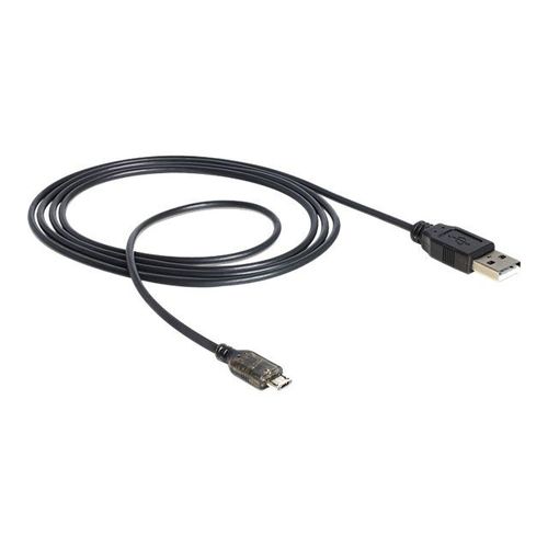 Delock - Câble USB - USB (M) pour Micro-USB de type B (M) - USB 2.0 - 1.5 m - noir, anthracite