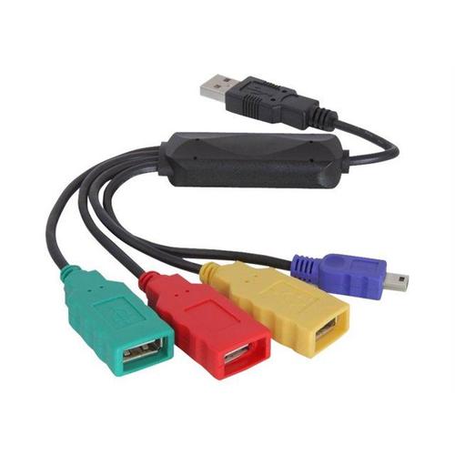 Delock USB 2.0 external 4-port cable HUB - Concentrateur (hub) - 4 x USB 2.0 - de bureau