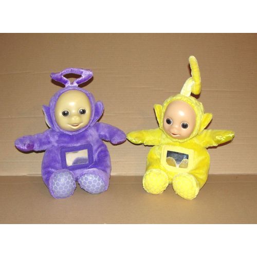 Teletubbies  Laa Laa Et Tinky Winky 2 Peluches Doudou Toute Douce Tomy