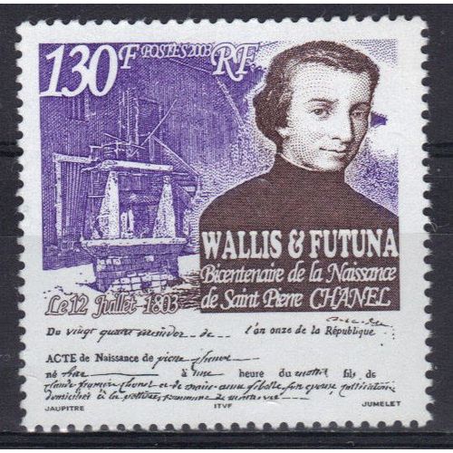 Wallis Et Futuna 2003 : Bicentenaire De La Naissance De Saint Pierre Chanel (1803-1841) : Portrait Du Missionnaire - Timbre 130 F. Neuf **