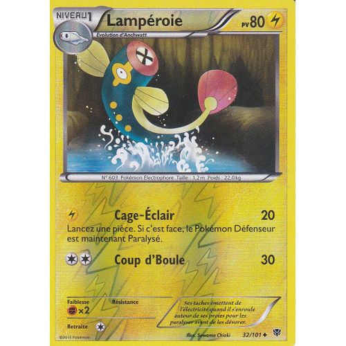 Carte Pokemon  - Lamperoie - 32/101 - Reverse - Explosion Plasma - Version Francaise -