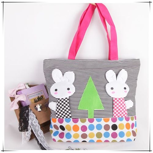 Cabas Fourre-Tout Sac À Main En Toile Love Lapin Bunny Girly  Kawaii Cosplay Cours