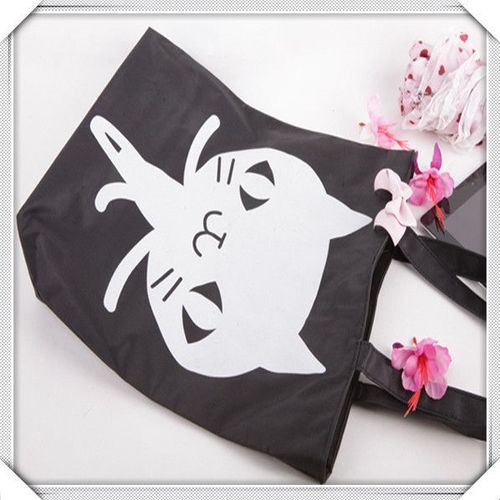 Cabas Fourre-Tout Sac À Main En Toile Chat Noeud Girly Mignon Kawaii Cosplay Cours