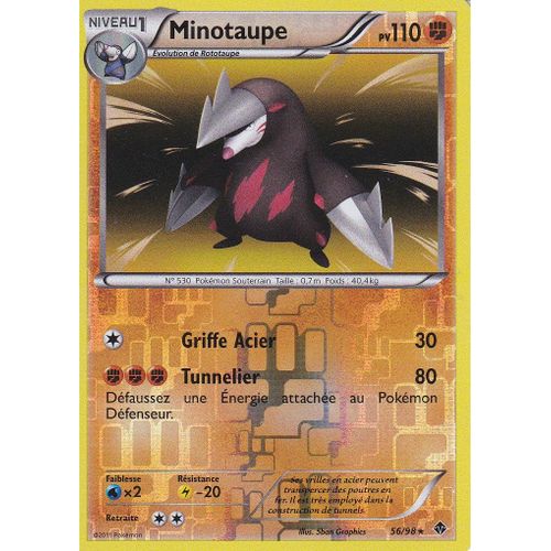 Carte Pokemon - Minotaupe - 56/98 - Holo Reverse - 110 Pv - Pouvoirs Emergents -