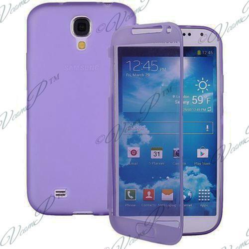 Samsung Galaxy S4 Iv I9500 I9505 : Coque Silicone Gel Portefeuille Format Livre Tpu Etui Housse Couleur  Violet + Film D'écran