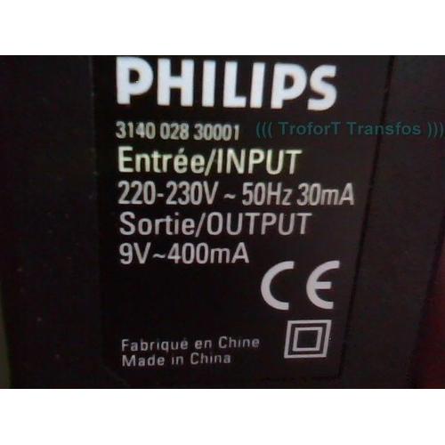 Transformateur Philips 230V / 9V ~ 400mA