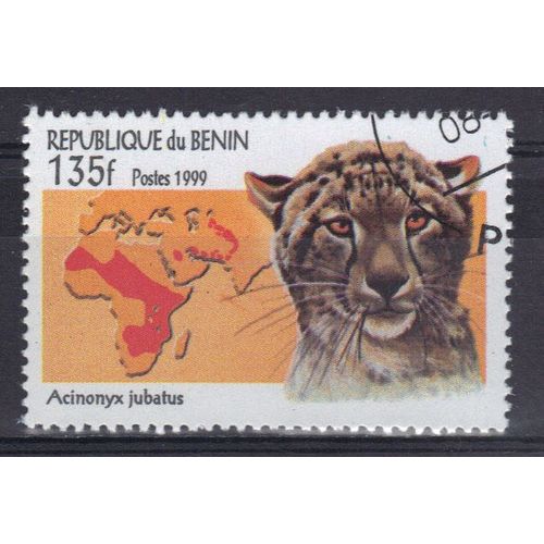 Benin 1999 : Faune : Félins Sauvages : Guépard - Timbre 135 F. Oblitéré