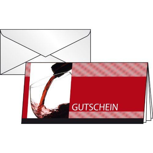 sigel Gutschein-Faltkarten "Rosso", mit Innendruck