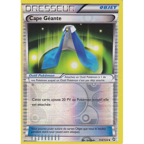 Carte Pokemon - Dresseur - Cape Geante - 114/124 - Reverse - Dragons Exaltes -