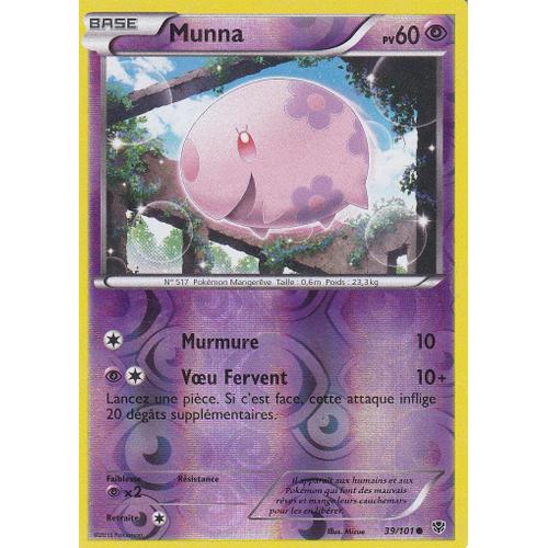 Carte Pokemon - Munna - 39/101 - Reverse- Explosion Plasma -