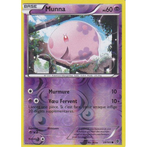 Carte Pokemon - Munna - 39/101 - Reverse- Explosion Plasma -