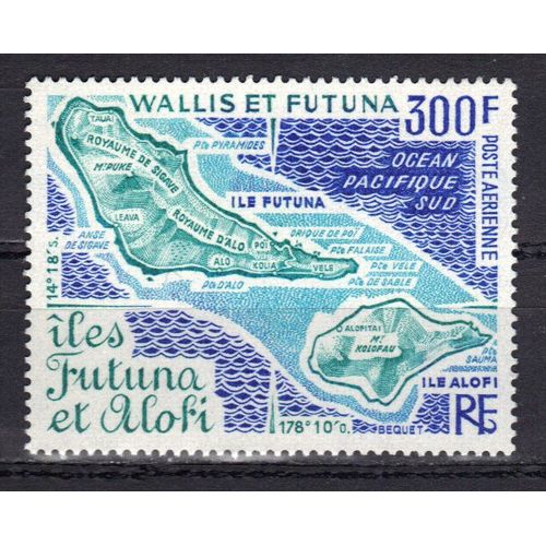 Wallis Et Futuna 1978 Poste Aerienne : Carte De L'île Futuna - Timbre 300 F. Neuf ** Cote 18 