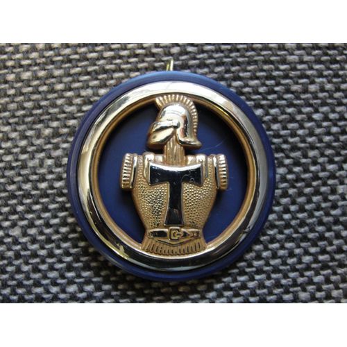 Insigne De Béret Des Transmissions Avec Son Macaron Bleu Violet