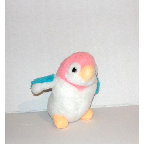 Pingouin Ou Manchot Multicolore Doudou Peluche Vintage Nounours 18cm