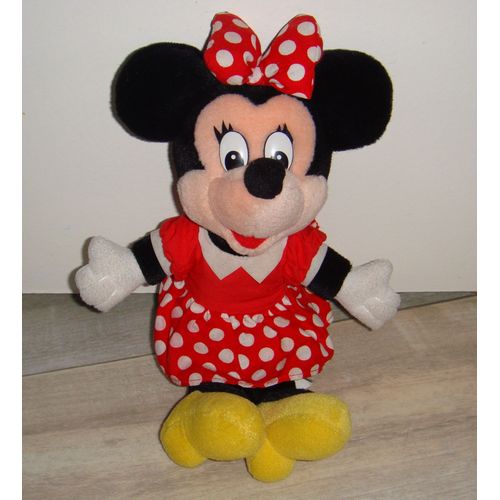 Peluche Minnie Robe Rouge A Pois Blanc Disneyland Paris 30 Cm