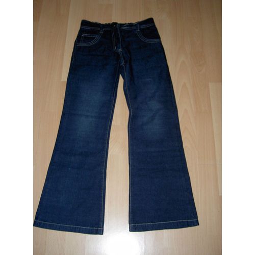 Pantalon Type Jean Noir Et Coutures Jaunes Taille Élastique Access Taille 10 Ans