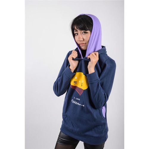Sweat Pull Gilet Veste Haut Dessin Chat Mignon Double Capuche Confortable