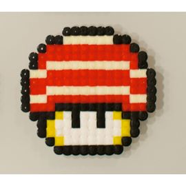 Figurine Champi Toad Super Mario Nintendo / Rayé Rouge Et Blanc / Hama