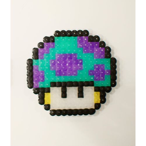 Figurine Champi Toad Super Mario Nintendo / Transparent À Paillettes / Hama