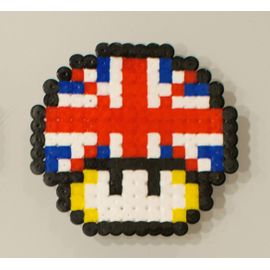 Figurine Champi Toad Super Mario Nintendo / Drapeau Union Jack / Hama