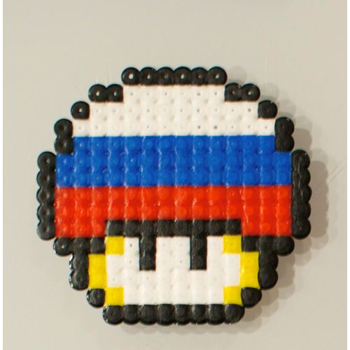 Figurine Champi Toad Super Mario Nintendo / Drapeau Russie / Hama