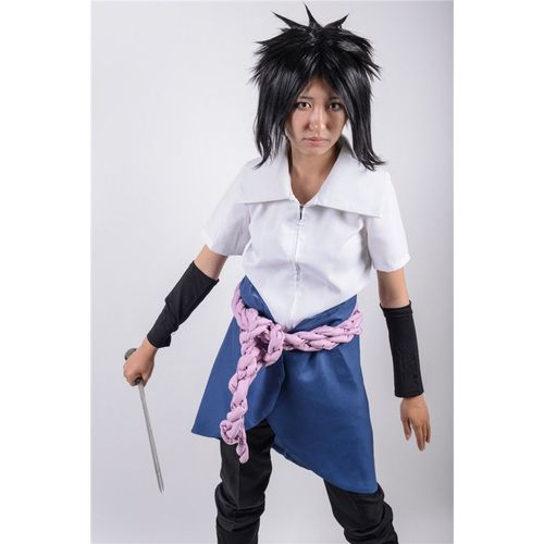 Costume Complet Uchiwa Uchiha Sasuke Shippuden Manches Courtes Naruto Cosplay Convention Japan Anime Manga