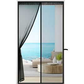 Rideau De Porte 110 X 195 Cm Anti-Moustique Magnétique Moustiquaire Pour Porte Installation Sans Outil Facile Pour Porte Coulissante, Porte En Bois, Gris