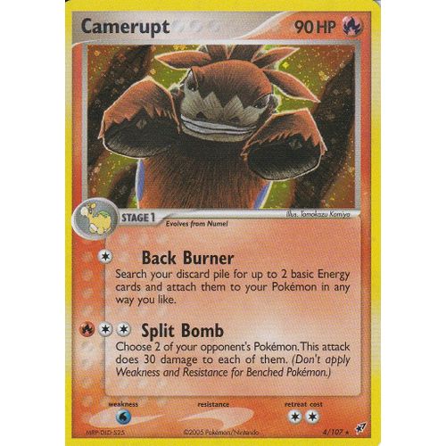 Carte Pokemon - Camerupt - 4/107 - 90 Hp - Holo Rare - Edition Ex Deoxys - Version Us -