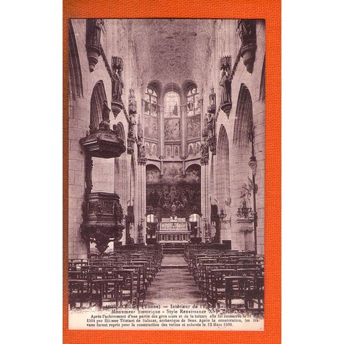 Cpa Joigny Intérieur De L'église Saint Jean.
