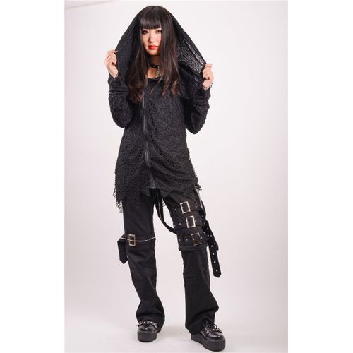 Gilet T-Shirt Haut Top Manches Longues Capuche Chaînes Gothique Lolita Rock Visual Cosplay Déguisement Black Sugar Boutique À Paris