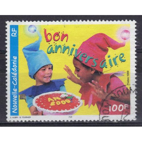 Polynesie 1999 : Timbres De Souhaits : "Bon Anniversaire" (Enfants Avec Gâteau) - Timbre 100 F. Oblitéré