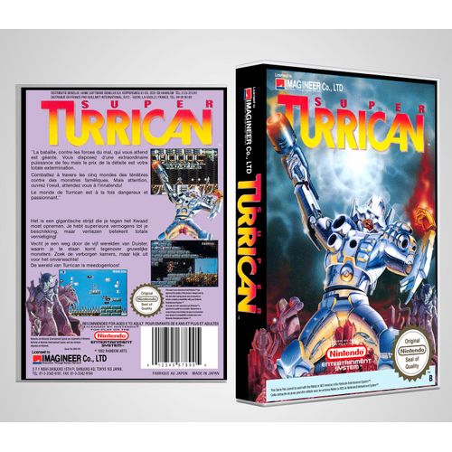 Boitier Du Jeu " Super Turrican ", Nintendo, Nes, Français. Hd. Sans Le Jeu.