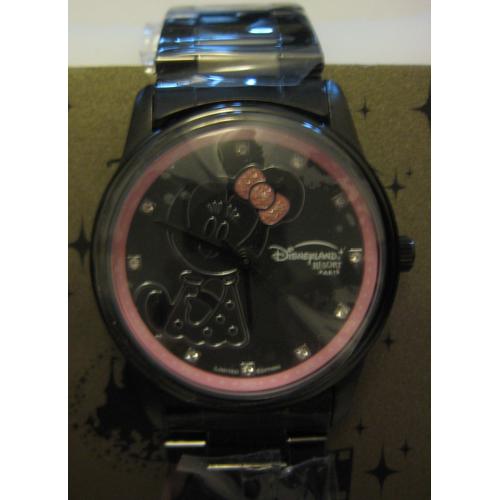 Disney Montre Minnie Mouse Noir Rose Disneyland Edition Limitée