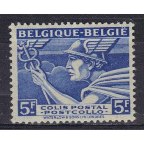 Belgique 1945 : Mercure - Timbre 5 F. Bleu Neuf * Pour Colis Postal