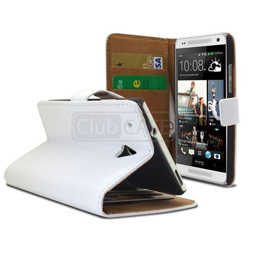 Caseink - Coque Smart Cover Folio Htc One Mini (M4) Cuir Eco Blanche Inclus