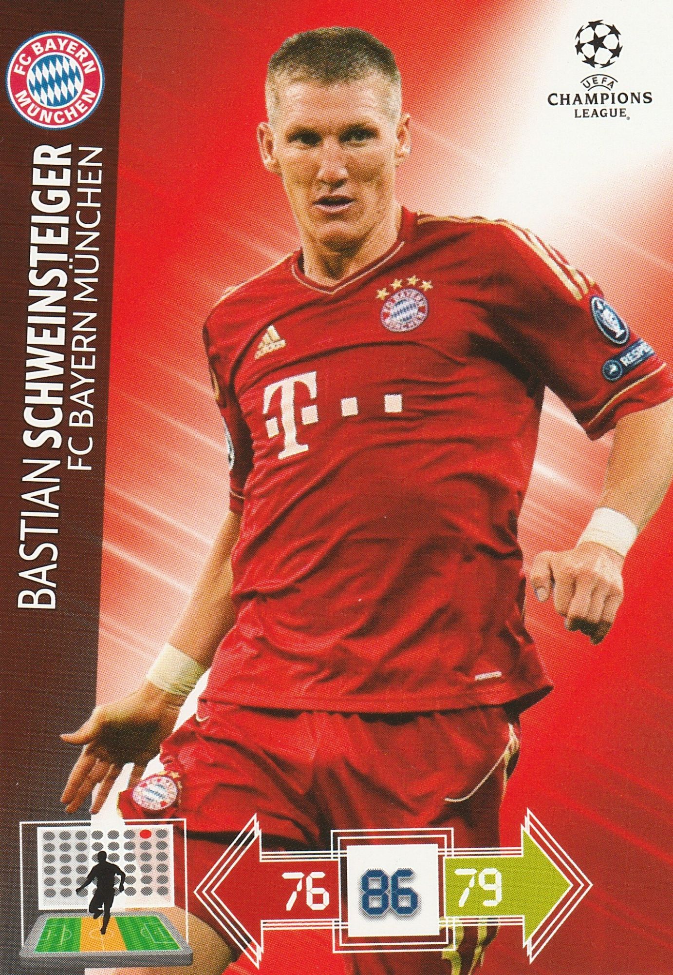 Carte Panini Foot Adrenalyn Champions League 2012 / 2013 Bastian Schweinsteiger