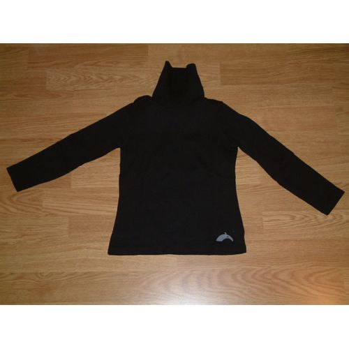 T-Shirt Ml Col Roulé, Noir Protection Uv 30+ - T. 5 Ans