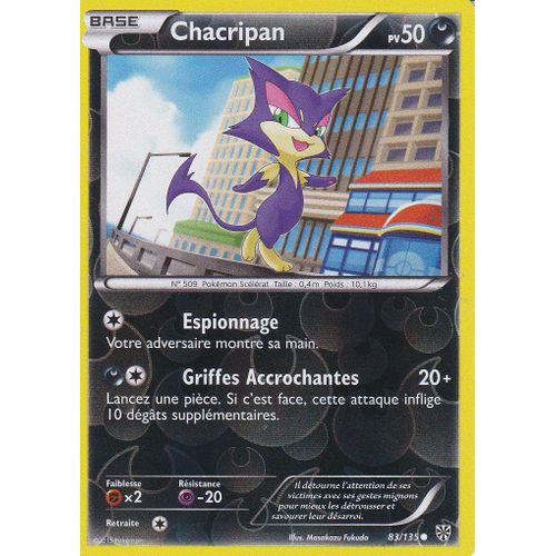 Carte Pokemon - Chacripan - 83/135 - Reverse - Tempete Plasma -